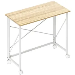 MODFU Klappbarer Schreibtisch aus Holz mit Rollen, Natur, 80 x 40 x 75 cm