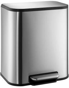 Garvee 8 Gallon Stainless Steel Kitchen Trash Can, Quiet Soft Close Step Bin with 30L Inner Bucket, Brushed Nickel
