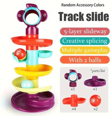 Inspire Select Educational Ball Track Tower Toy For Toddlers 10M+ Rolling & Spinning Balls, Fine Motor Learning Play mix Color