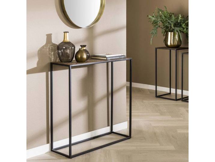 Console 75x25x75 cm en métal bronze antique - NYJJO