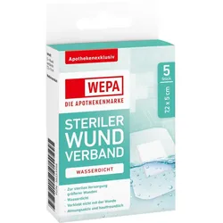 Wepa Wundverband Wasserdicht 7.2 x 5cm Steril 5 ST