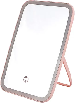 Fusion Finds Portable LED Makeup Mirror With Stand, Color Lights, Folding Travel Makeup Mirror For Desk & On The Go pink