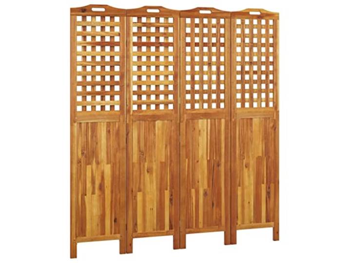 vidaXL Paravent Trennwand Raumteiler Spanische Wand Raumtrenner Sichtschutz Zusammenklappbar Vielseitig 4-TLG. 162x2x180cm Massivholz Akazie