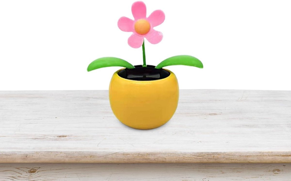 Dansende Bloem Zonnebloem Speelgoed voor Auto Decoratie op Zonne-energie Multicolor Hoogte: 19 cm