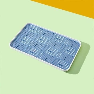 Uplifted Finds Double Layer Detachable Tableware Drain Tray And Dish Drainer Storage Board blue l