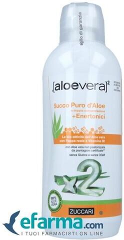 ALOEVERA2 Zuccari AloeVera 2 Succo Puro D'Aloe A Doppia Concentrazione + Enertonici 1 L