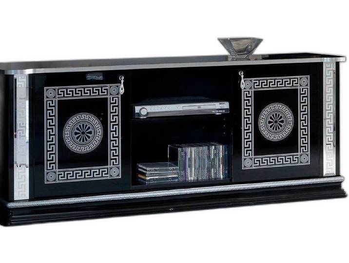 Xlmoebel Sideboard Schwarzer TV Tisch aus Holz mit modernem Design (TV-Tisch, 1 St., TV-Tisch), Hergestellt in Europa