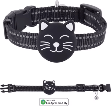 Inspire Curations SafeTrack AirTag GPS Cat Collar black