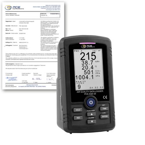 PCE Instruments Feinstaub-Messgerät PCE-AQD 20-ICA CO2, Feinstaub, Luftdruck, Luftfeuchtigkeit, Luftpartikel mit