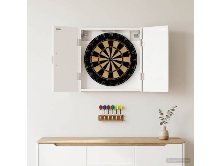vidaXL Dartboard Schrank HOORN Weiß 52,5 x 10,5 x 53,5 cm