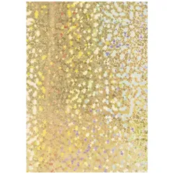5x Heyda, Bastelpapier, Holografiekarton 50x70cm gold/Stern (160 g/m2, 1x)