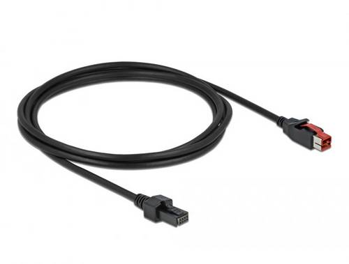 Delock USB-Stromkabel PoweredUSB 24V Stecker, Mini DIN 4-pin Stecker 2.00m Schwarz 85951