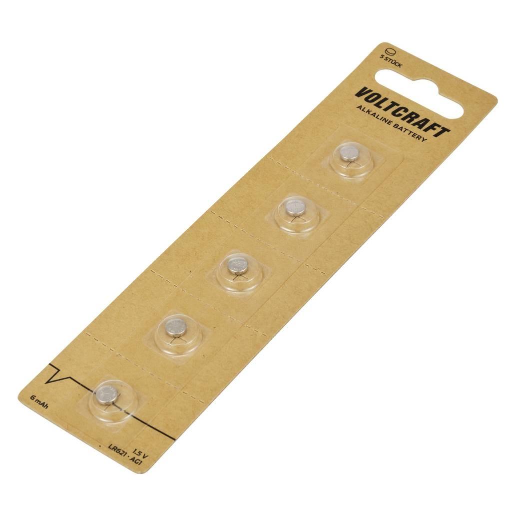 Voltcraft Knopfzelle LR 621 1.5 V 5 St. 6 mAh Alkali-Mangan LR621 (5 Stk., LR621, 6 mAh) (VC-16108035)