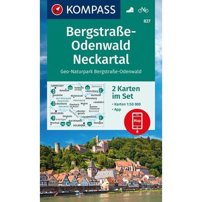 KOMPASS Wanderkarten-Set 827 Bergstraße-Odenwald, Neckartal, Geo-Naturpark Bergstraße-Odenwald (2 Karten) 1:50.000, Sonstige von , KOMPASS Freytag &