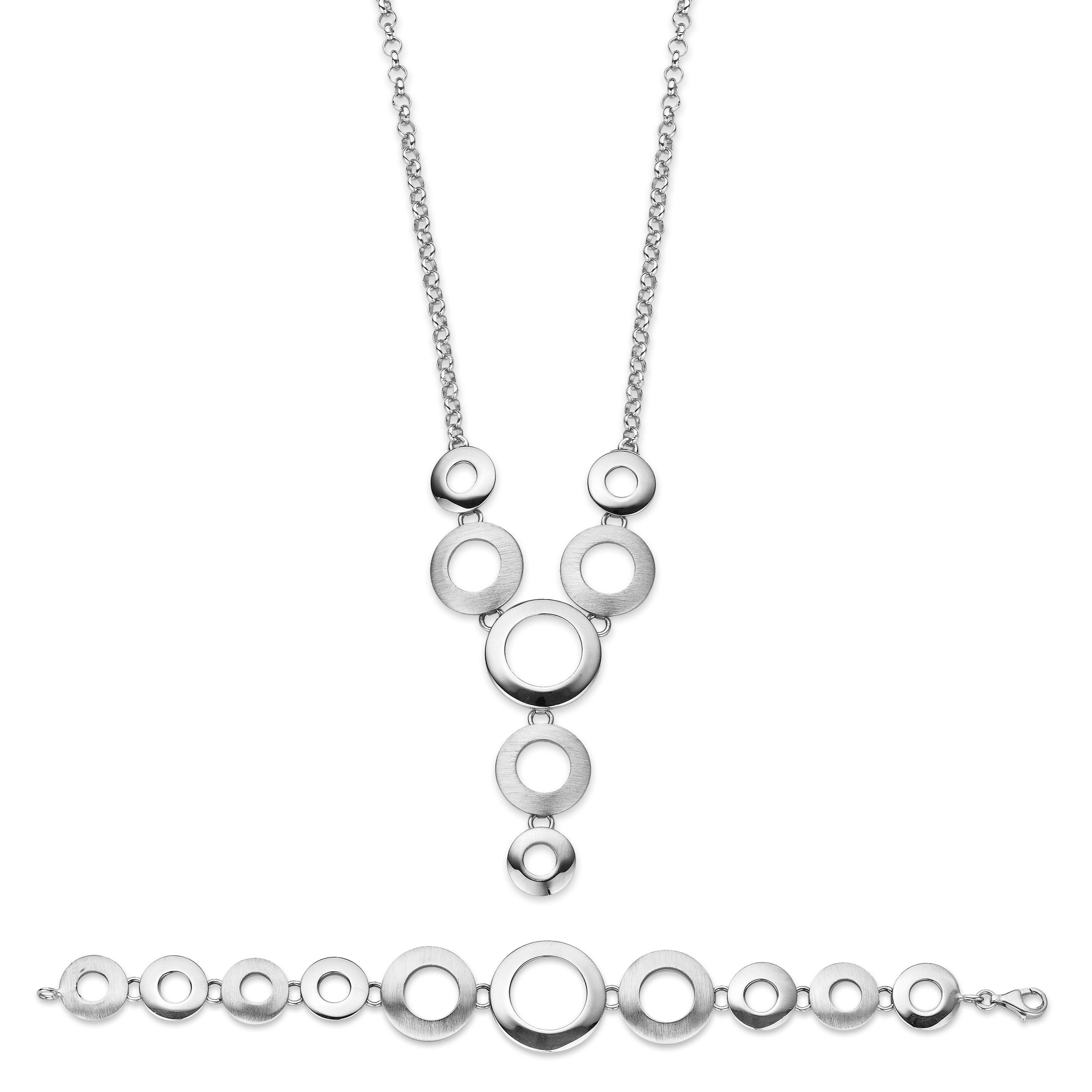 Orphelia Dames 925 Zilveren Set: Ketting + Armband - Zilver SET-019