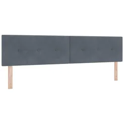vidaXL LED Kopfteil mit LED-Lichtleisten Grau 200 cm Polyester