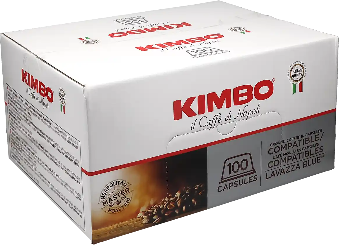 Kimbo   Double Espresso Napoli - 100 Capsules de café pour Lavazza Blue - Espresso Lungo - Compatible Lavazza Blue