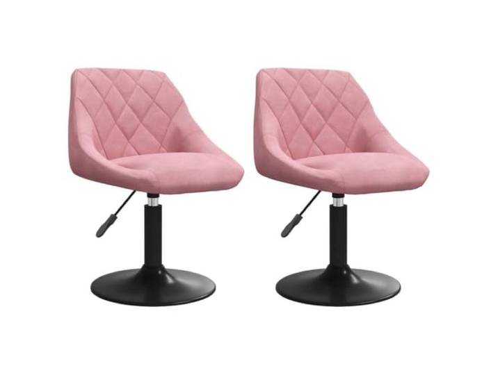 KKgypkn Esszimmerstühle 2er Set Rosa Samt Drehbar Höhenverstellbar, Gasdruckfeder, Schwarz Pulverbeschichteter Stahlrahmen, 360 Grad Drehung