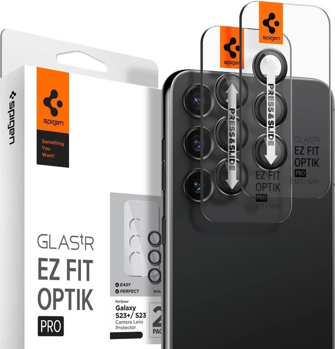Spigen Glass EZ Fit Optik Pro 2 Pack, black - Samsung Galaxy S23/Galaxy S23+/Galaxy S24, 2 Stk