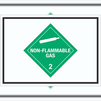 HB-Druck Aufkleber nicht entzündliches Gas Symbol non-flammable A6 (105x148mm)