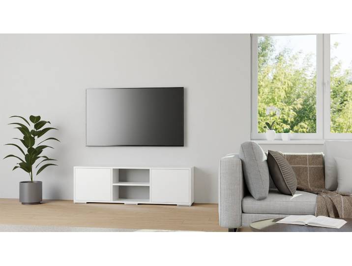 Commode sur mesure en MDF noir Pickawood MDF mélaminé MDF Blanc mat