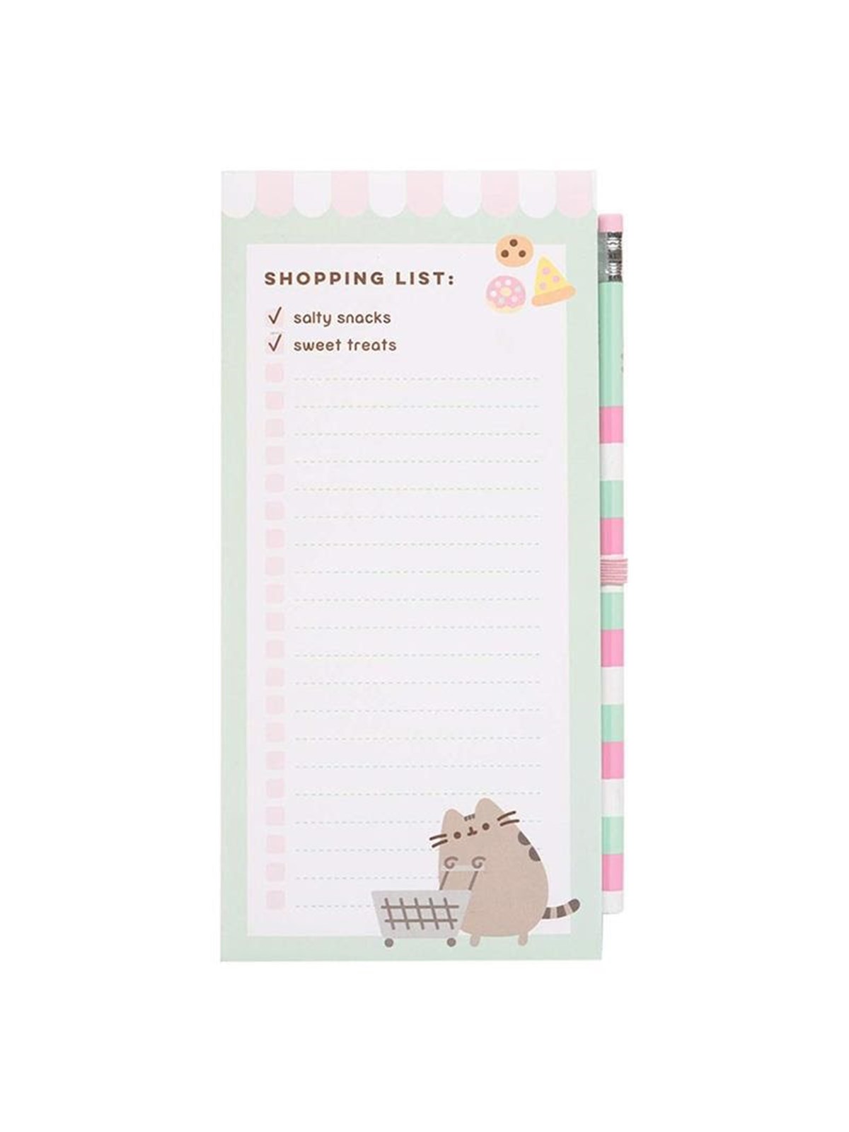Pusheen - Magnetic notebook / shopping list for the fridge + pencil - 10 x 21 cm