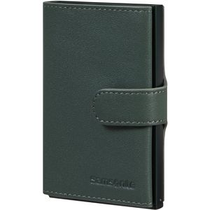 Samsonite Kreditkartenetui Alu Fit Slide-Up Wallet, Echt Leder, für 8 Karten, grün, mit Geldscheinfach und RFID Schutz