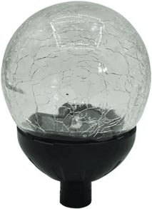 Inspire Picks Cracked Glass Solar Globe Garden Lights Waterproof LED Pathway & Patio Decor black