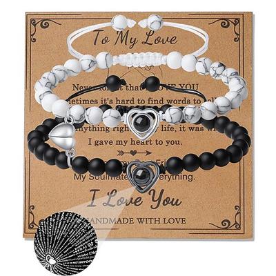 Berührungsarmbänder für Paare Liebesarmband Glow Armbänder für Paare Fernbeziehungs-Beratungsarmbänder Fernbeziehungs Geschenke für Freundin Bluetooth-Paarung Schmuck Valentinstag Geschenk
