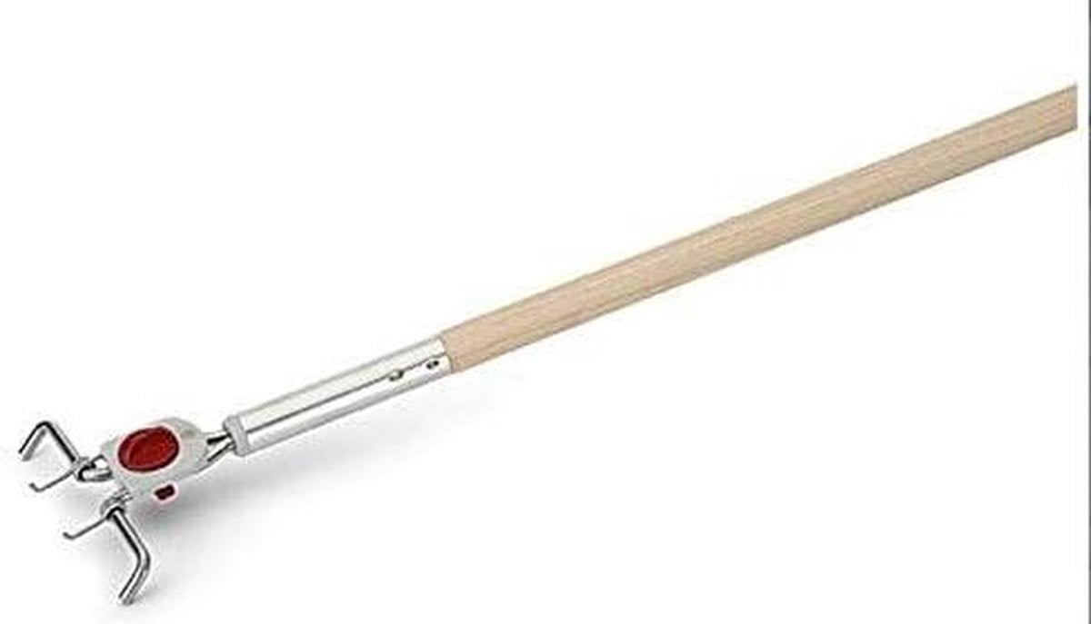 Natuurlijke houten borstelsteel met 4-gatensysteem, 140 cm