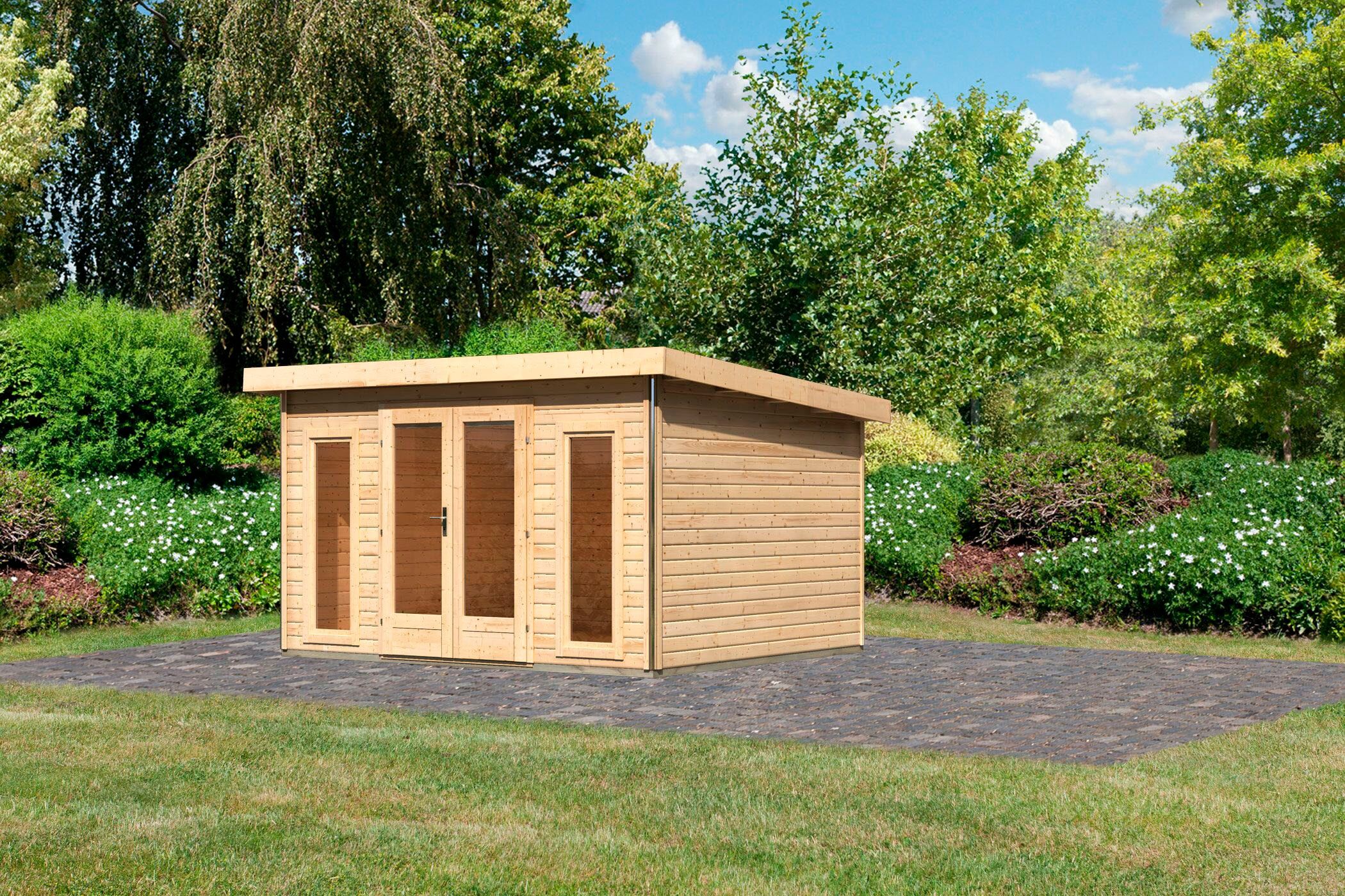 Gartenhaus KARIBU "Rabensee 2", beige (naturbelassen), Holzwerkstoff, Gartenhäuser, Gartenhaus, naturbelassen