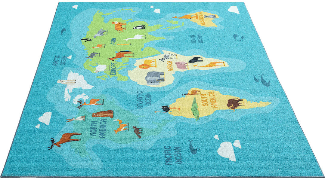 Mia's Rugs Happy Children Blue Blue Rectangular 200 x 290cm