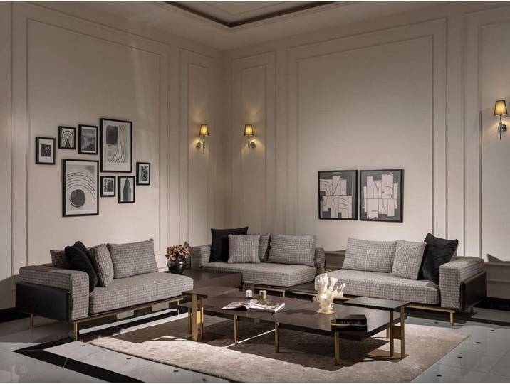 Xlmoebel Ecksofa L-förmiges graues Polstersofa mit hoher Gemütlichkeit, Ecksofa, Hergestellt in Europa