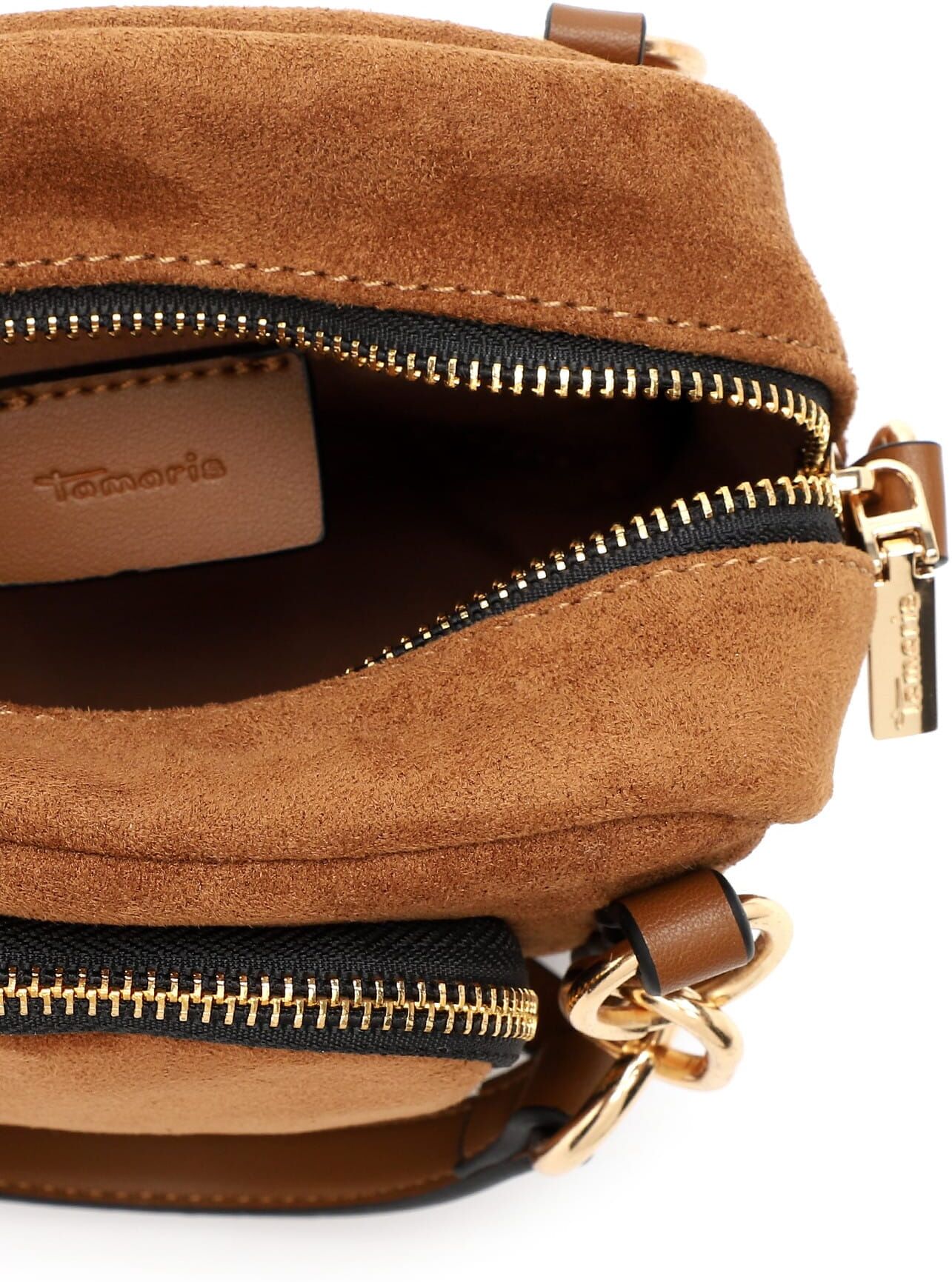 Shopper TAMARIS "Shopper TAS Manja", Damen, Gr. B/H/T: 21cm x 18cm x 10cm, cognac 700, Polyester, Taschen Shopper