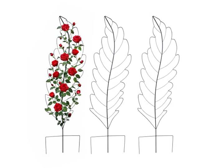Relaxdays Treillis\, Lot de 3\, HxL:150x40 cm\, Feuille\, métal\, Support Plantes grimpantes\, Jardin & Pots\, Noir