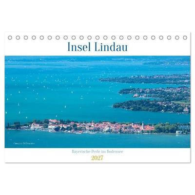 Insel Lindau - Bayerische Perle im Bodensee (Tischkalender 2027 DIN A5 quer), CALVENDO Monatskalender
