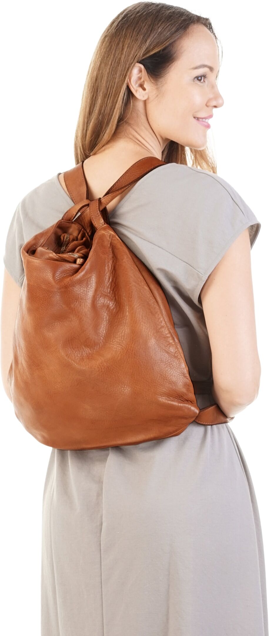 Shopper FORTY "FORTY Damen echt Leder, Made in Italy", Damen, Gr. B/H/T: 43cm x 36cm x 5cm onesize, braun (cognac), Leder, unifarben, Taschen Shopper, echt Leder, Made in Italy