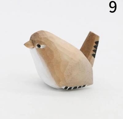 Uplift Picks Hand Carved Wooden Bird Figurine Mini Rustic Home Decor 09