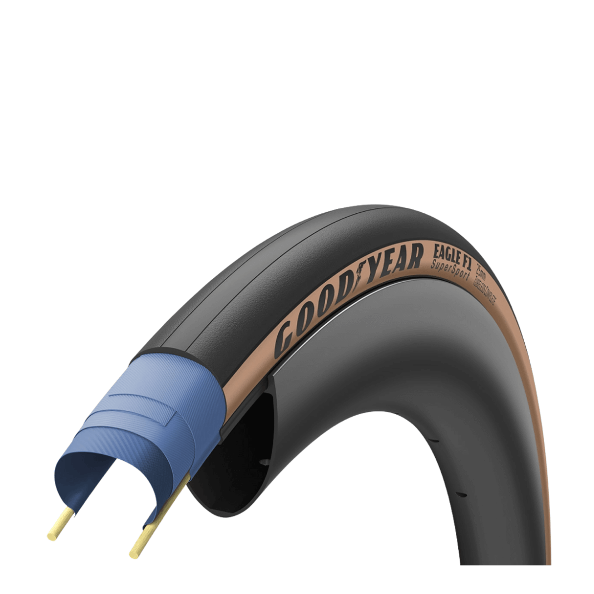 Pneu Goodyear Eagle F1 SuperSport Tubeless 700x25 Preto Castanho, tipo mm 700X25 Unisex