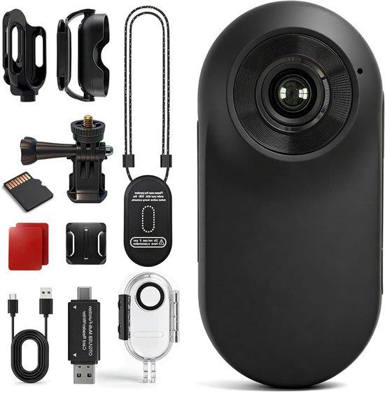 Mini Actiecamera Zwart - Draagbare Bodycam met Magnetische Bevestiging voor Sporten en Vloggen