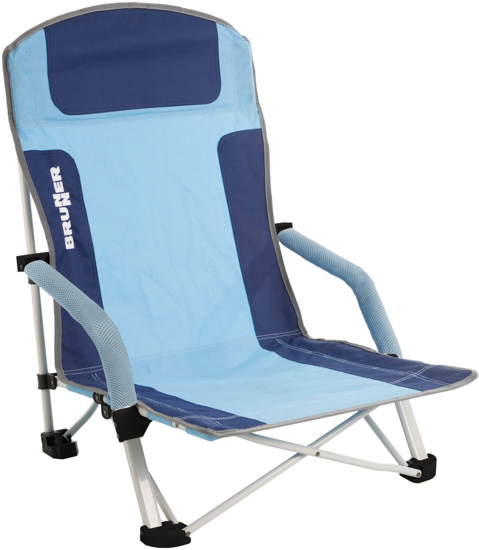 Faltstuhl BRUNNER "Strandstuhl Bula", blau (blau, silberfarben, blau), Stühle, B/H/T: 50cm x 73,5cm x 57cm, B:50cm H:73,5cm T:57cm