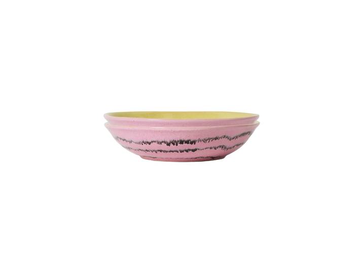 HK LIVING - Assiette creuse 70s ceramics - Rose - Grès émaillé