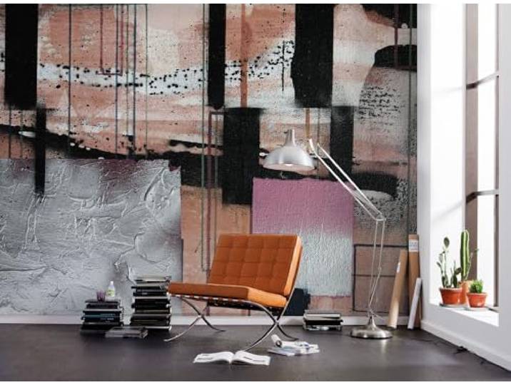 Komar Vlies Fototapete - Squares Dropping - Größe 500 x 280 cm (Breite x Höhe) - Wand Tapete Wohnzimmer Schlafzimmer Büro Flur Dekoration Wandbild - PRH-0893