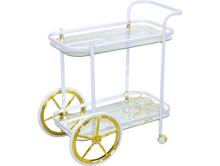 Servierwagen HOME AFFAIRE, weiß, B:69cm H:75cm T:43cm, Metall, Rollwagen, Servierwagen