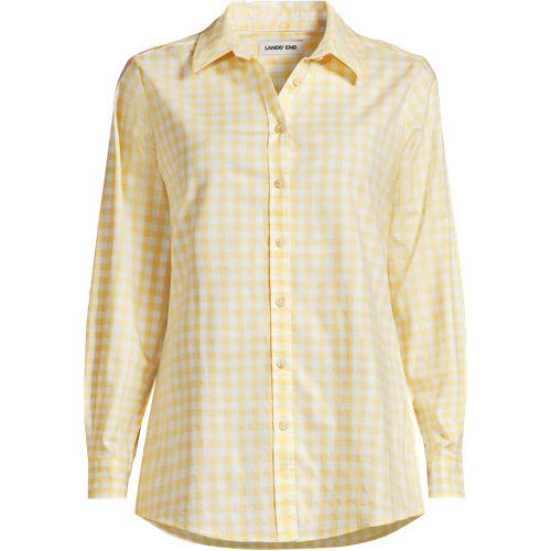 Lange leichte Flanellbluse für Damen in Plus-Größe, Damen, size: plus, Gelb, by Lands' End