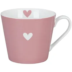 Krasilnikoff Happy Cup Tasse Colorful Heart, dusty rose