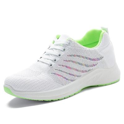 Spring Female Shoes New Womens Shoes, Soft Sole Breathable Running Shoes, Fashion Trend Lace Up Sports Female Footwear white 37