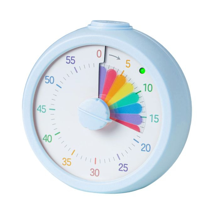 Relaxdays Regenboogtimer visuele stille kindertimer blauw en meerkleurig