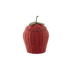 Korb Erdbeere   , rot , Papier,Metall , Maße (cm): H: 32  Ø: 23