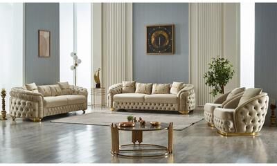 Furnia Cavalli 4 Pieces Living Room Sets 2 Sofa 2 Chair